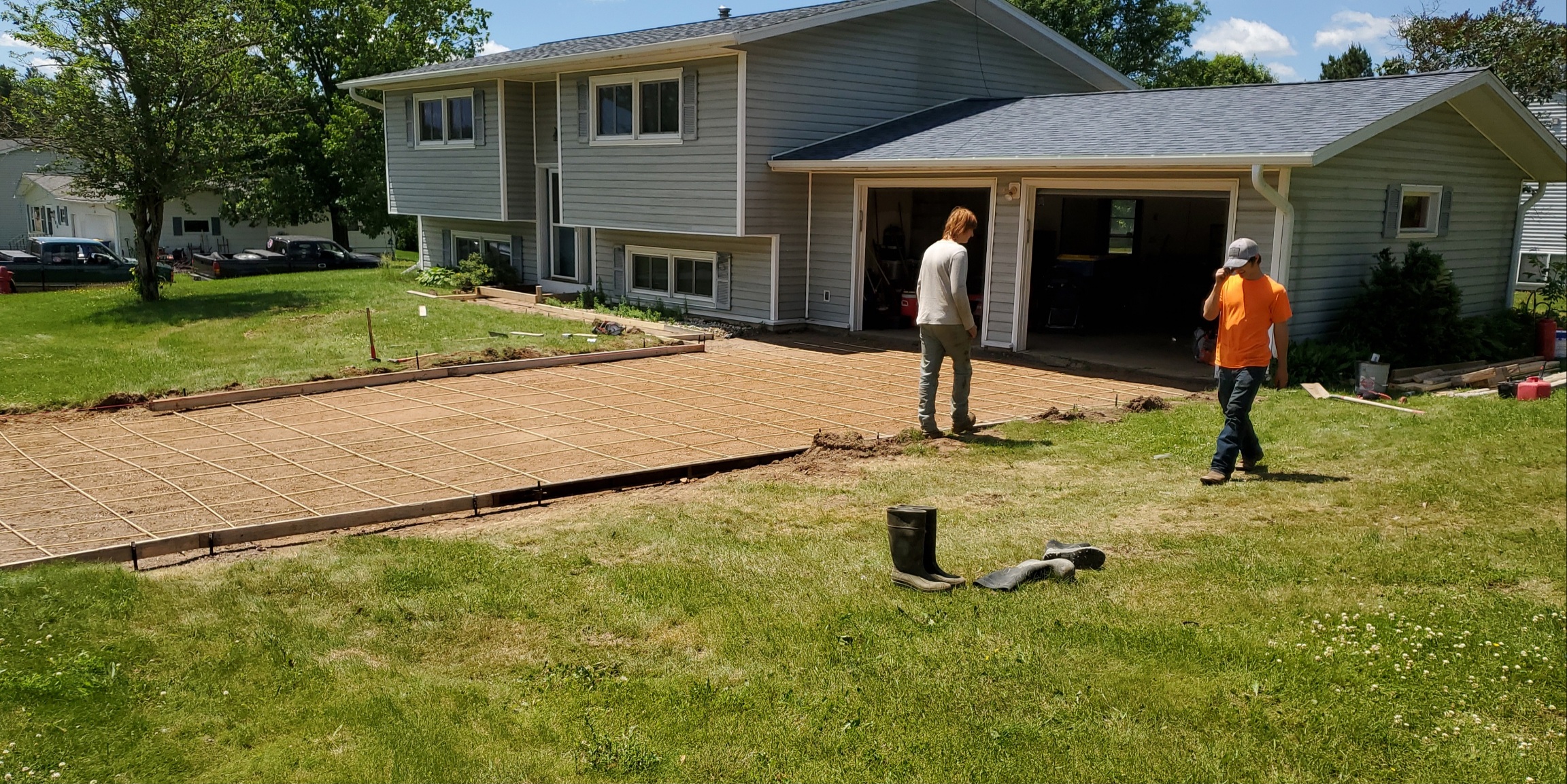 Stamped concrete driveway installed by RK Masonry Services near Rib Mountain, WI