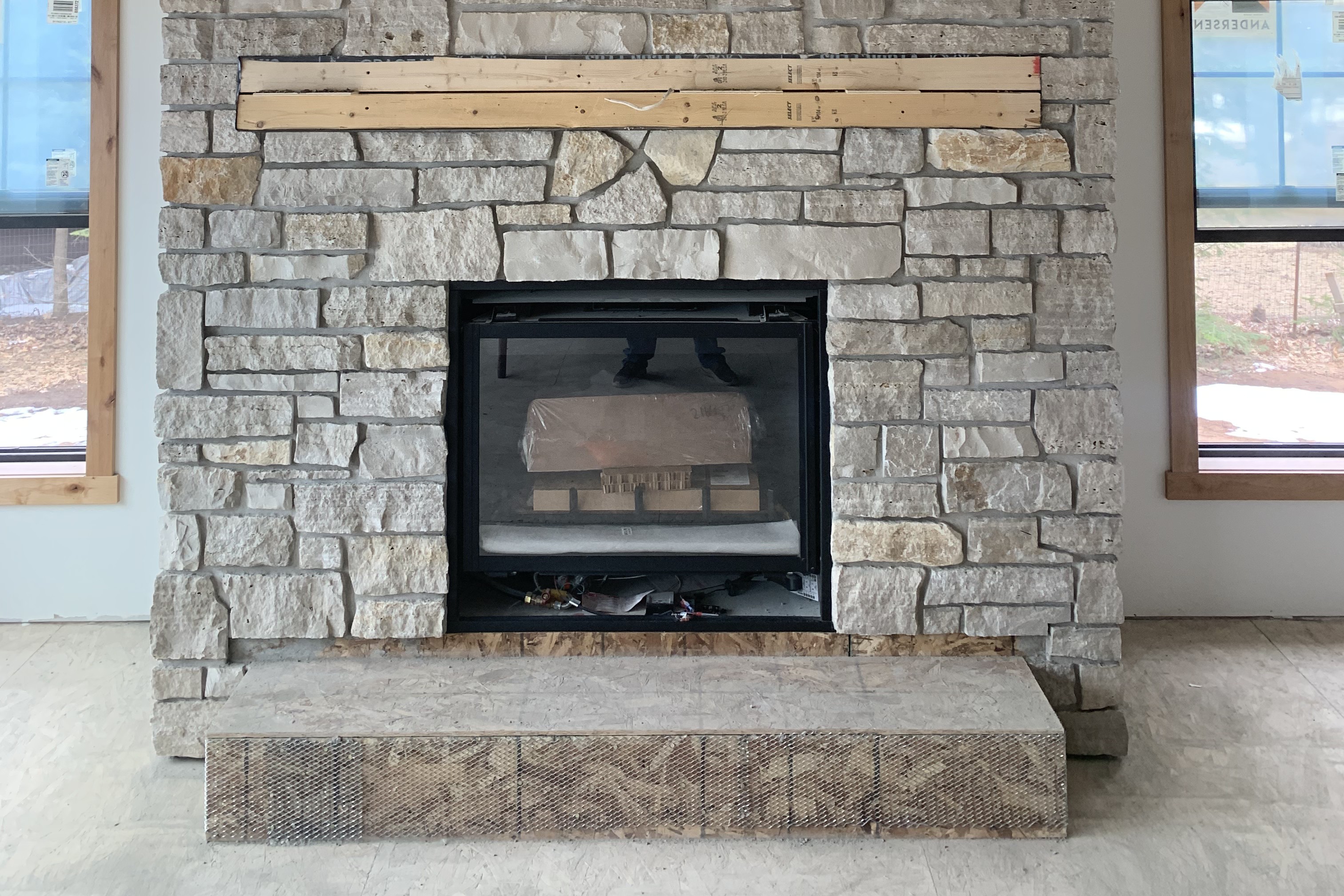 Fireplace masonry construction by RK Masonry Services in Marathon County, WI