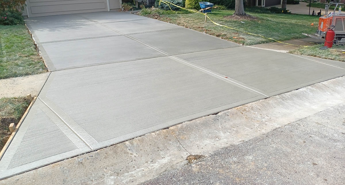 Concrete driveway installation in Weston WI