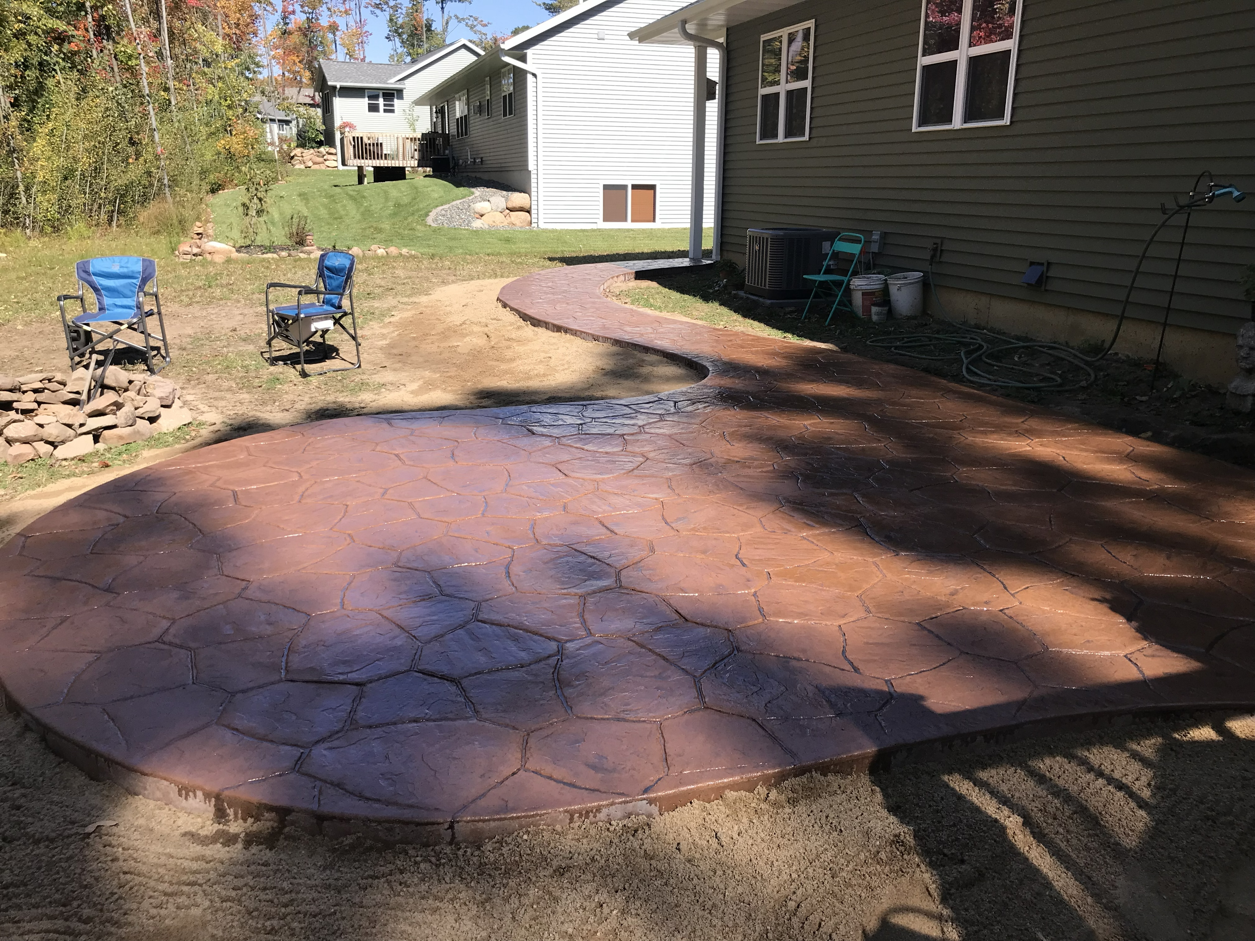 Concrete patio installation in Wausau WI